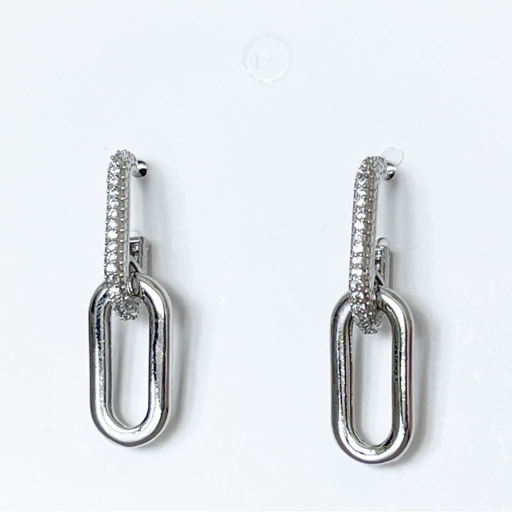 NEW | rectangular hoop chain drop dangle earrings